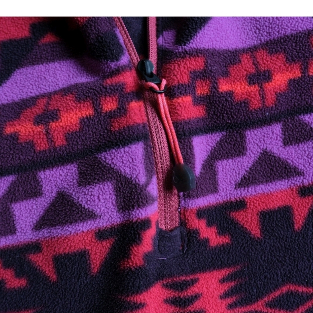 Eddie Bauer Aztec Geometric Pattern 1/4 Zip Fleece Pullover Women's Medium - Picture 5 of 6